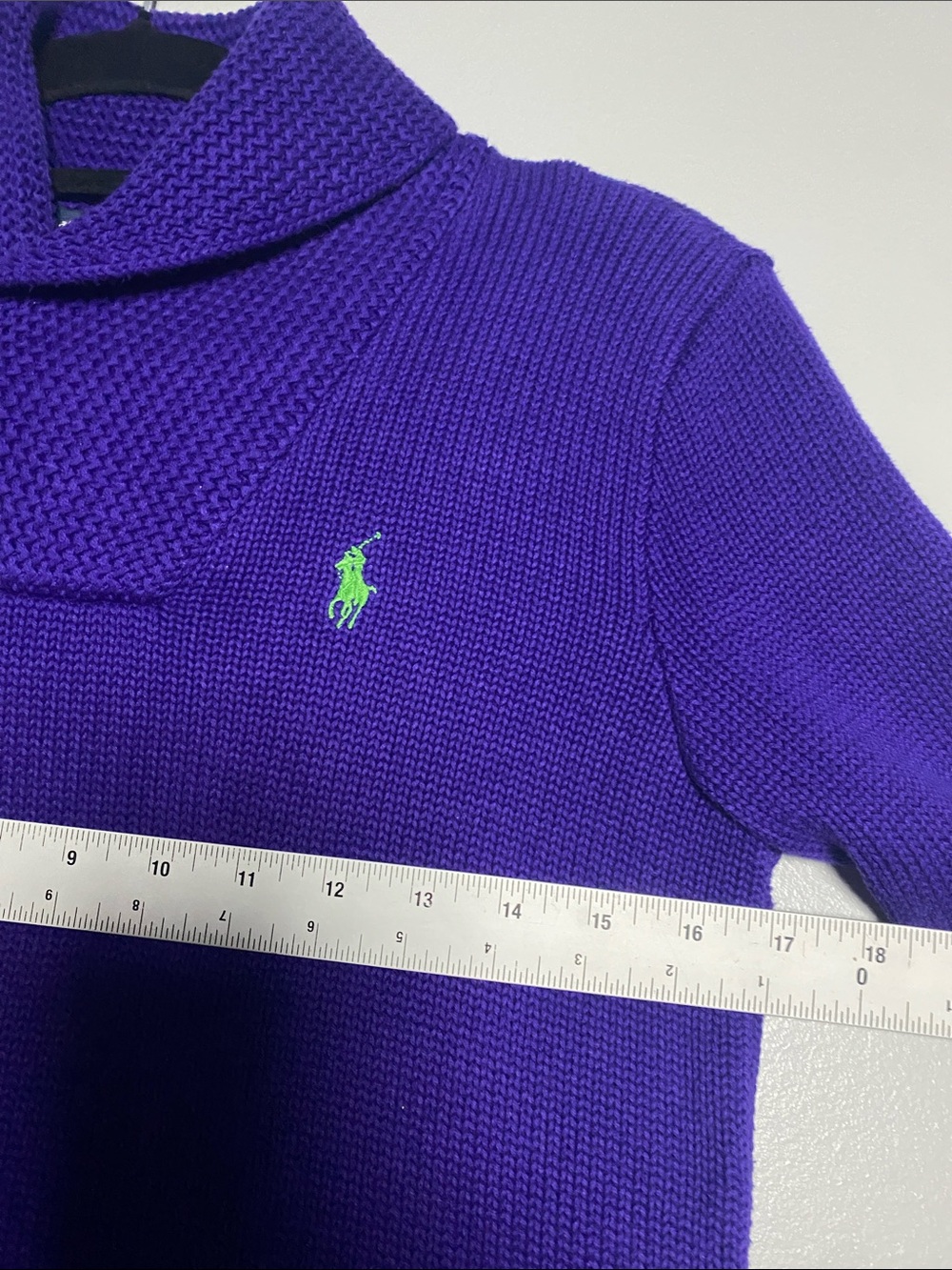 Vintage Ralph Lauren Sport Preppy Sweater Women Medium Purple Knit Y2K Pullover - Picture 8 of 10